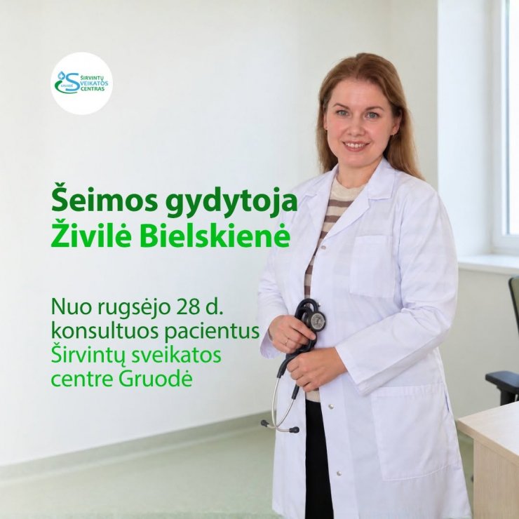 Mūsų komandą papildė nauja šeimos gydytoja - Živilė Bielskienė! 